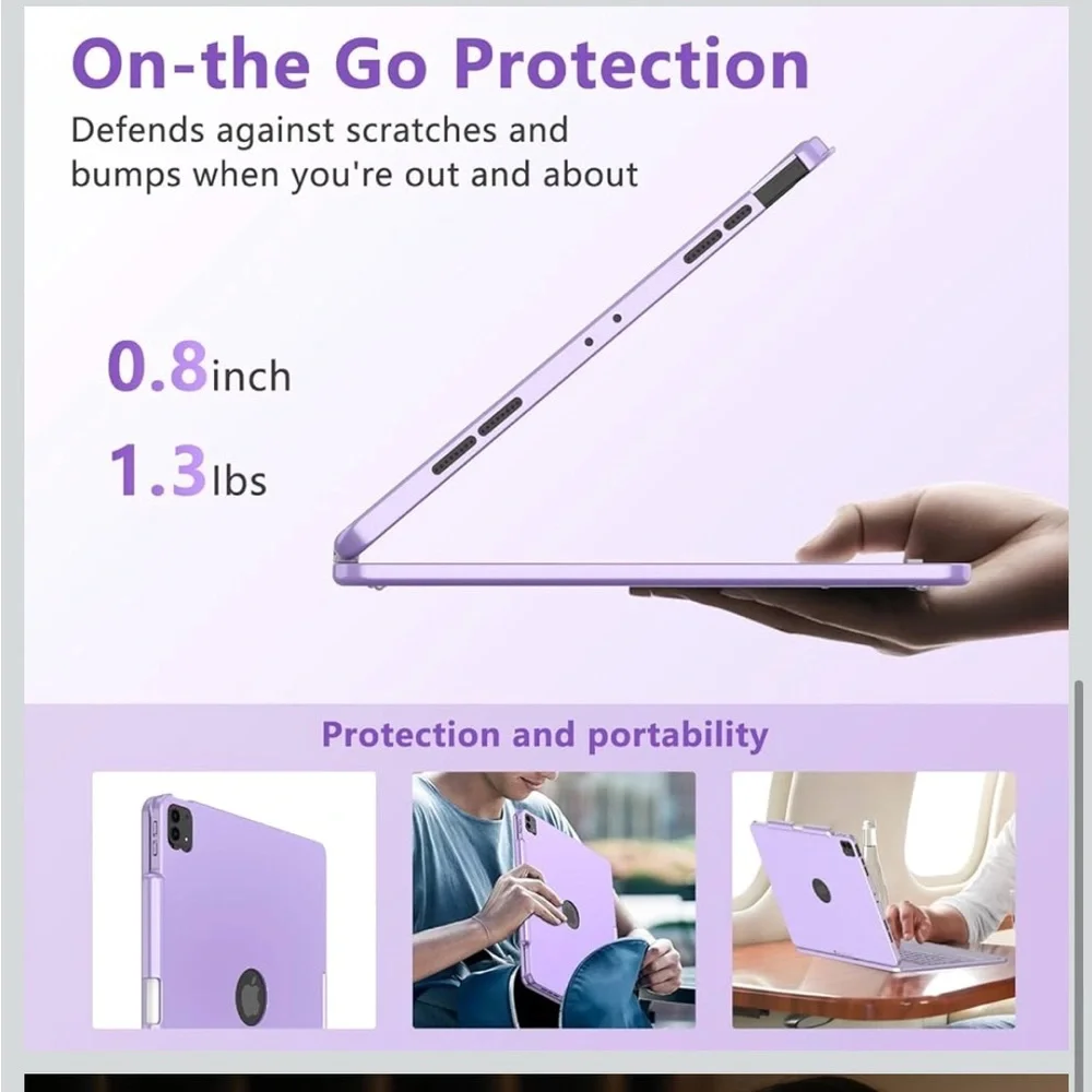 IPAD 13” M3 Purple Keyboard Case for APPLE